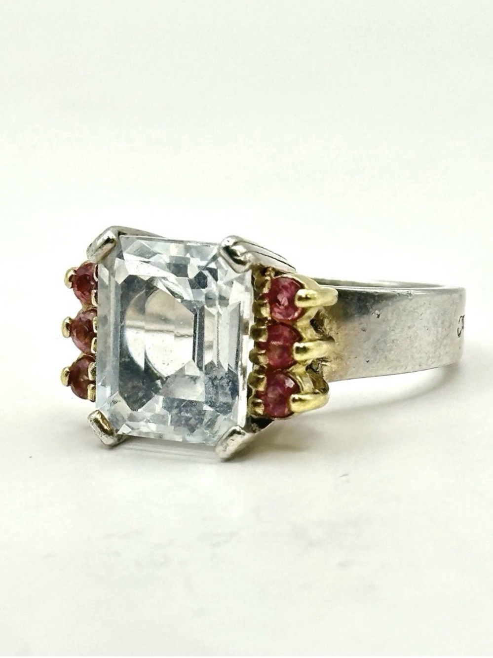 Lagos Caviar Estate White Topaz & Pink Tourmaline Ring